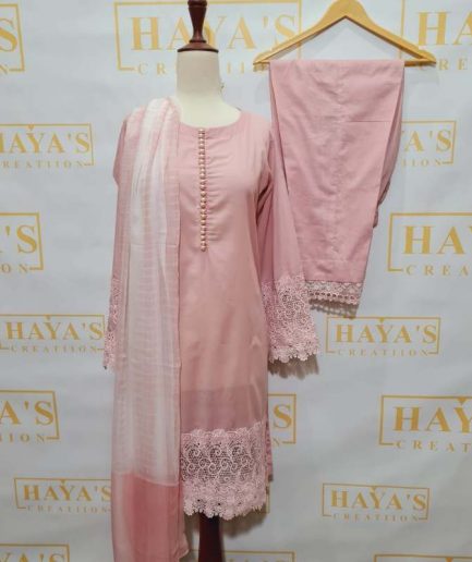 3pc Baby pink lawn dress new