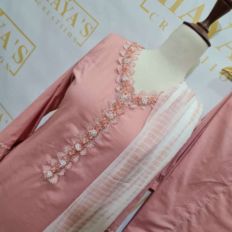 3pc Baby pink lawn dress new Zoom