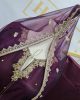 Plum Shade Two Tone Organza with Golden Work and Embroidered Dupatta zoom