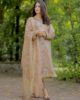 3 Piece Katan Silk Outfit With Lacework On the Neckline zoom 1