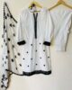 3 piece Embroidered Black White Lawn Dress